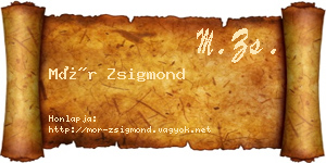 Mór Zsigmond névjegykártya